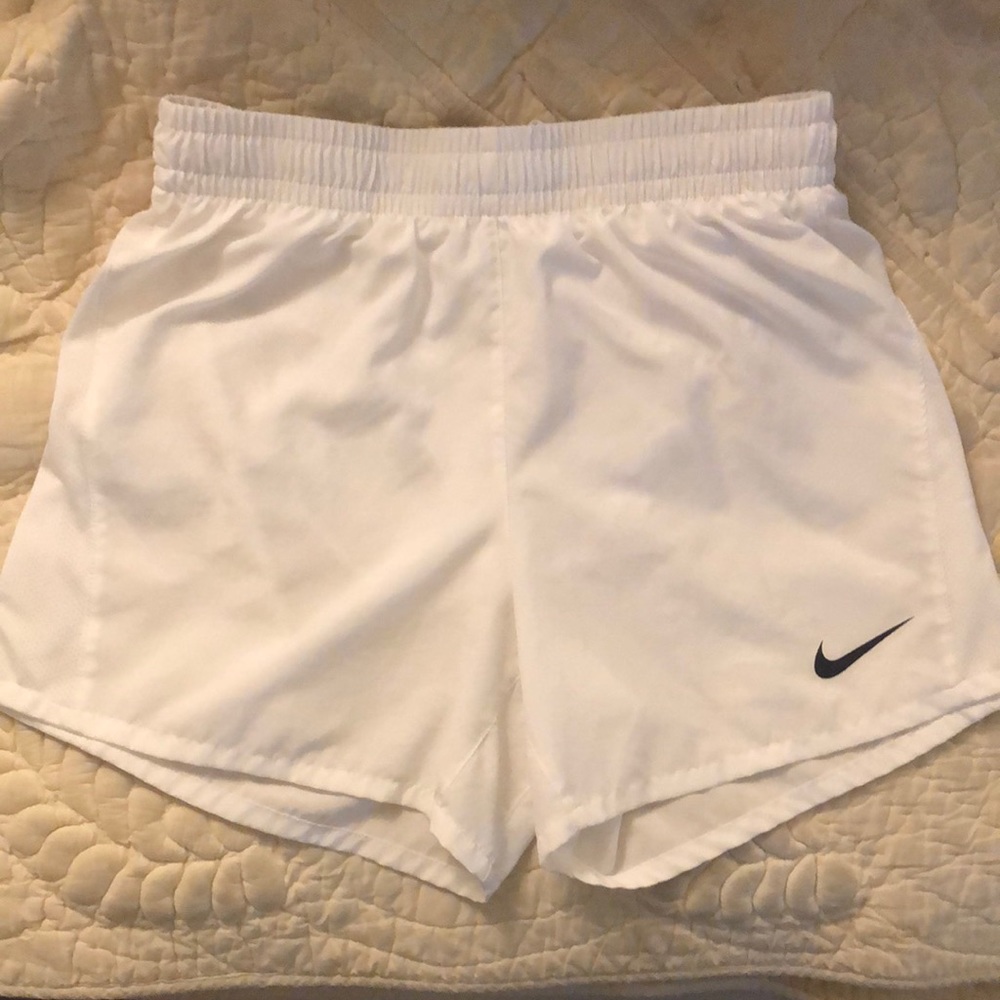 Children’s XL white Nike DRI-FIT running shorts
